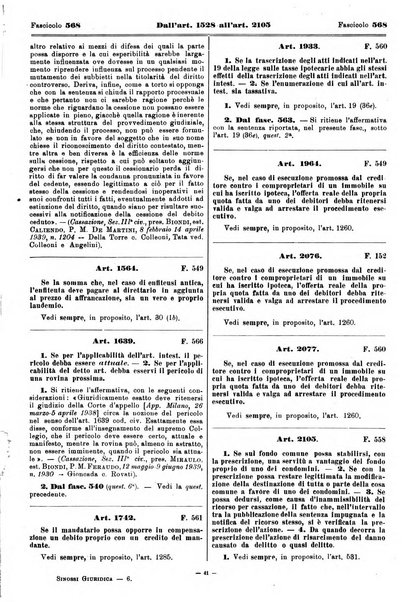 Sinossi giuridica compendio ordinato di giurisprudenza, scienza e bibliografia ...