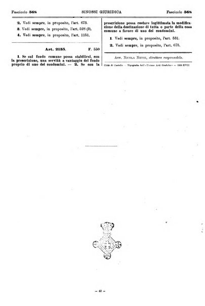 Sinossi giuridica compendio ordinato di giurisprudenza, scienza e bibliografia ...