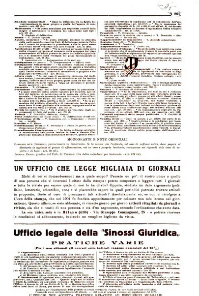 Sinossi giuridica compendio ordinato di giurisprudenza, scienza e bibliografia ...