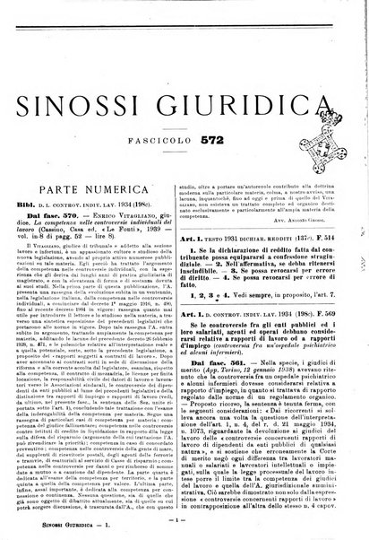 Sinossi giuridica compendio ordinato di giurisprudenza, scienza e bibliografia ...