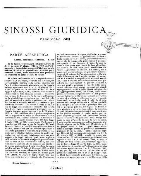 Sinossi giuridica compendio ordinato di giurisprudenza, scienza e bibliografia ...