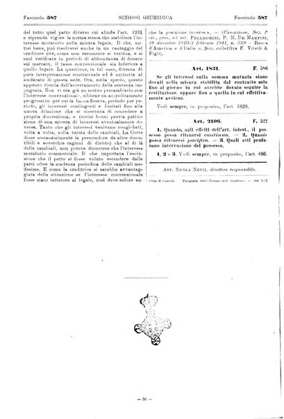 Sinossi giuridica compendio ordinato di giurisprudenza, scienza e bibliografia ...