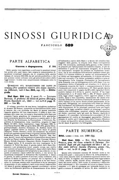 Sinossi giuridica compendio ordinato di giurisprudenza, scienza e bibliografia ...