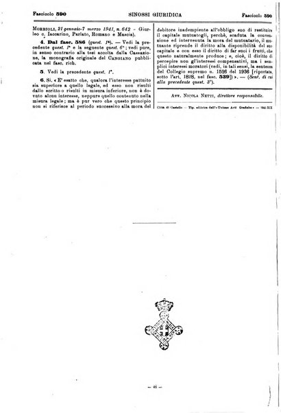 Sinossi giuridica compendio ordinato di giurisprudenza, scienza e bibliografia ...