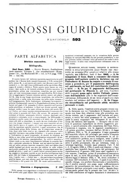 Sinossi giuridica compendio ordinato di giurisprudenza, scienza e bibliografia ...