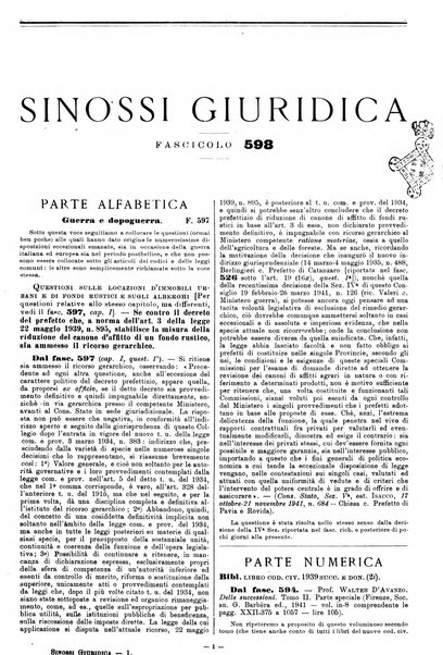 Sinossi giuridica compendio ordinato di giurisprudenza, scienza e bibliografia ...