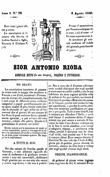 Sior Antonio Rioba : giornale buffo, politico e pittoresco