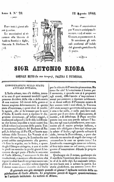 Sior Antonio Rioba : giornale buffo, politico e pittoresco