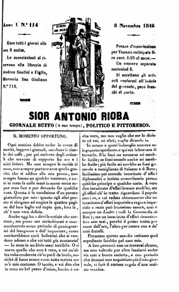 Sior Antonio Rioba : giornale buffo, politico e pittoresco
