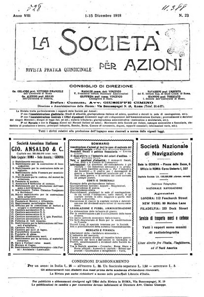 La societa per azioni rivista pratica quindicinale