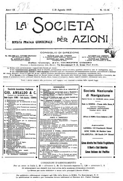 La societa per azioni rivista pratica quindicinale