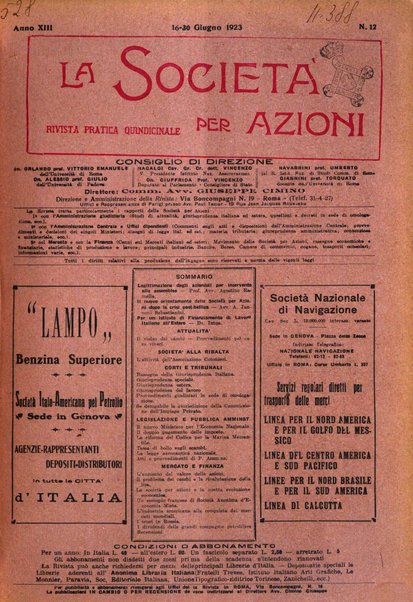 La societa per azioni rivista pratica quindicinale