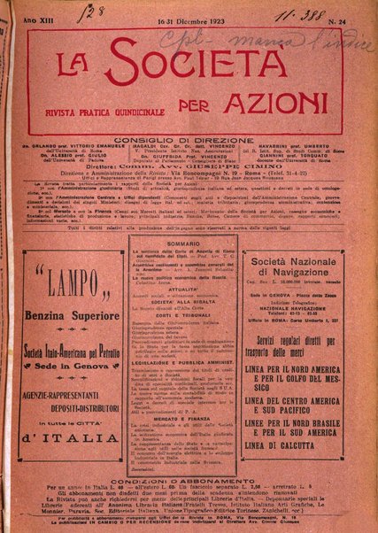 La societa per azioni rivista pratica quindicinale