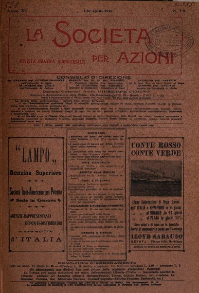 La societa per azioni rivista pratica quindicinale