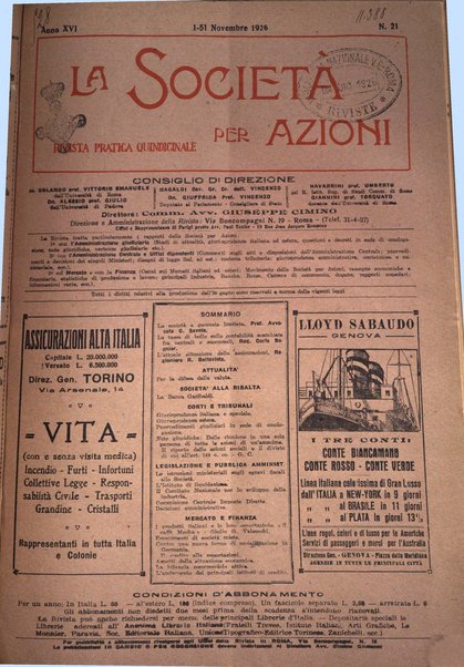 La societa per azioni rivista pratica quindicinale