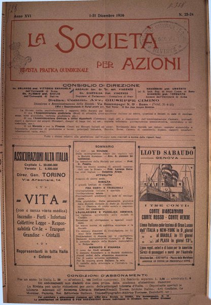 La societa per azioni rivista pratica quindicinale