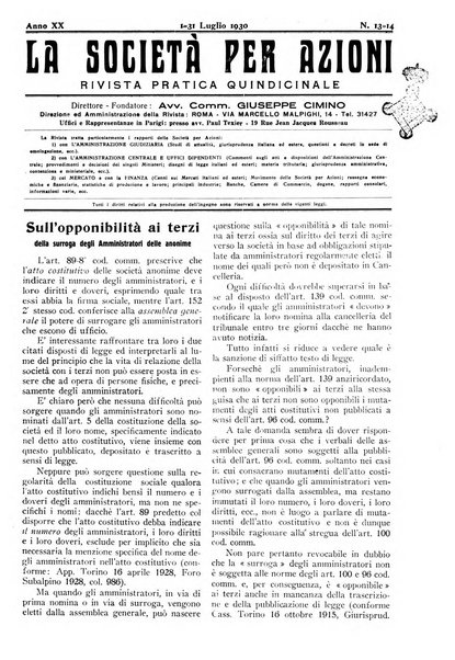 La societa per azioni rivista pratica quindicinale