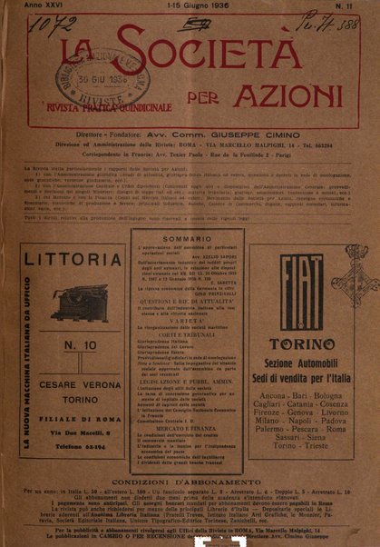 La societa per azioni rivista pratica quindicinale