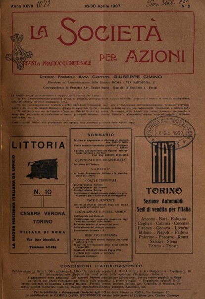 La societa per azioni rivista pratica quindicinale