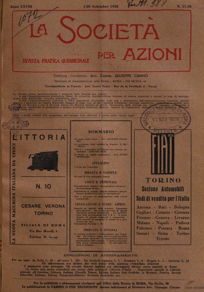 La societa per azioni rivista pratica quindicinale