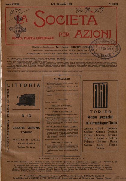 La societa per azioni rivista pratica quindicinale