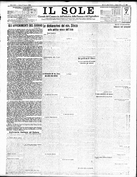 Il sole : giornale commerciale, agricolo, industriale... : organo ufficiale della Camera di commercio e industria di Milano ...