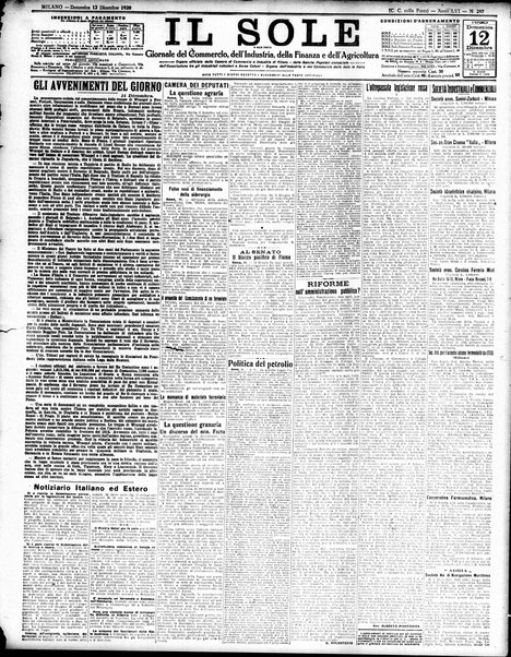 Il sole : giornale commerciale, agricolo, industriale... : organo ufficiale della Camera di commercio e industria di Milano ...