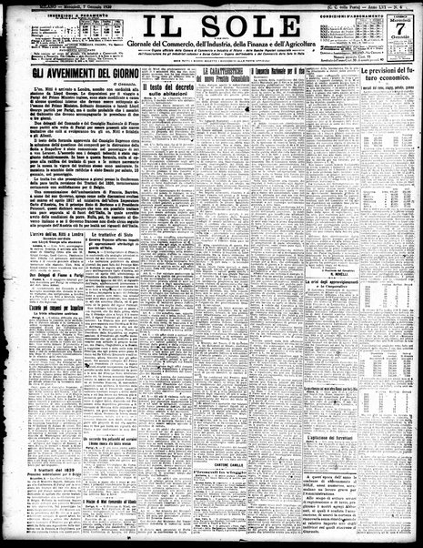 Il sole : giornale commerciale, agricolo, industriale... : organo ufficiale della Camera di commercio e industria di Milano ...