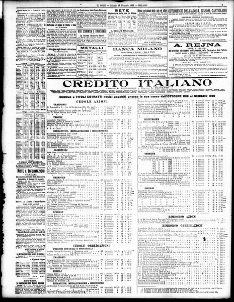 Il sole : giornale commerciale, agricolo, industriale... : organo ufficiale della Camera di commercio e industria di Milano ...