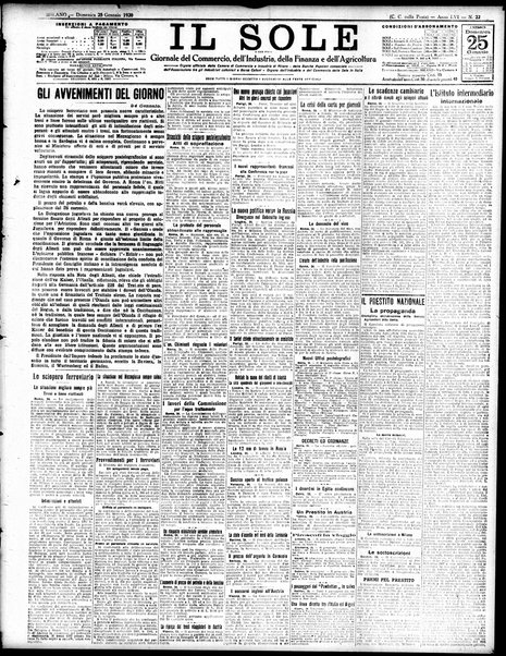 Il sole : giornale commerciale, agricolo, industriale... : organo ufficiale della Camera di commercio e industria di Milano ...