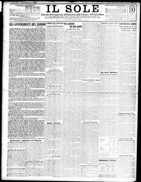 Il sole : giornale commerciale, agricolo, industriale... : organo ufficiale della Camera di commercio e industria di Milano ...