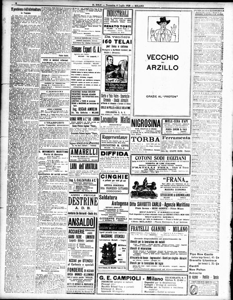 Il sole : giornale commerciale, agricolo, industriale... : organo ufficiale della Camera di commercio e industria di Milano ...