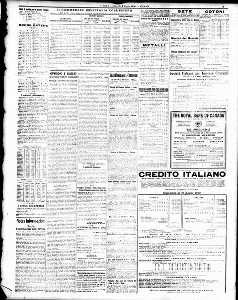 Il sole : giornale commerciale, agricolo, industriale... : organo ufficiale della Camera di commercio e industria di Milano ...