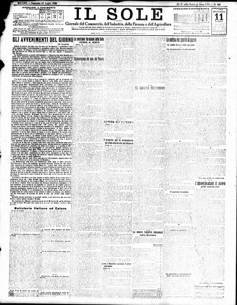 Il sole : giornale commerciale, agricolo, industriale... : organo ufficiale della Camera di commercio e industria di Milano ...