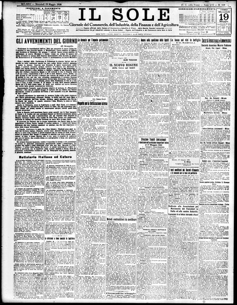 Il sole : giornale commerciale, agricolo, industriale... : organo ufficiale della Camera di commercio e industria di Milano ...