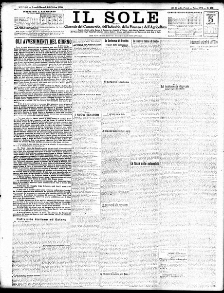 Il sole : giornale commerciale, agricolo, industriale... : organo ufficiale della Camera di commercio e industria di Milano ...