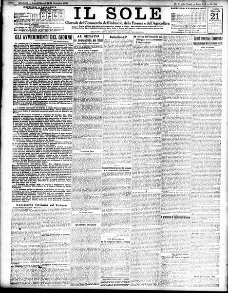 Il sole : giornale commerciale, agricolo, industriale... : organo ufficiale della Camera di commercio e industria di Milano ...