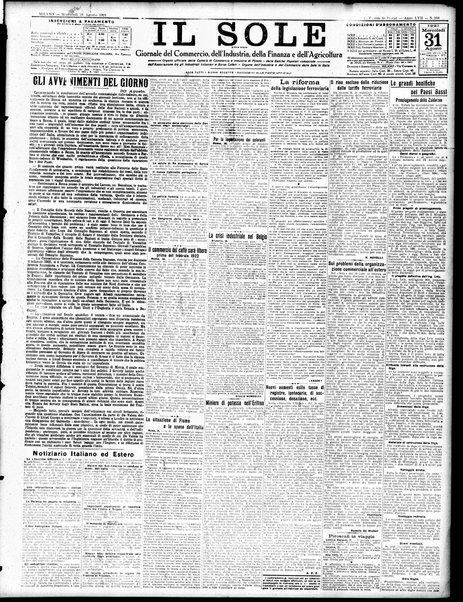 Il sole : giornale commerciale, agricolo, industriale... : organo ufficiale della Camera di commercio e industria di Milano ...