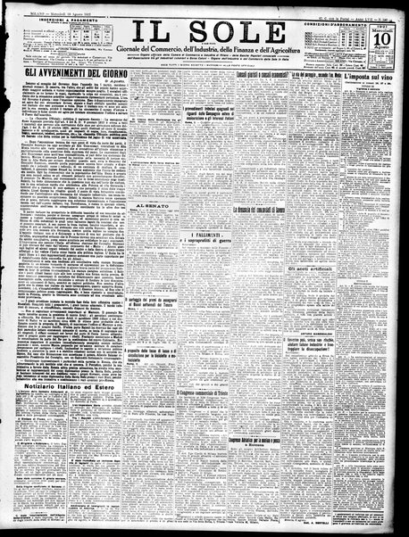 Il sole : giornale commerciale, agricolo, industriale... : organo ufficiale della Camera di commercio e industria di Milano ...