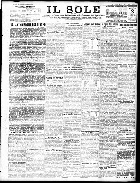 Il sole : giornale commerciale, agricolo, industriale... : organo ufficiale della Camera di commercio e industria di Milano ...