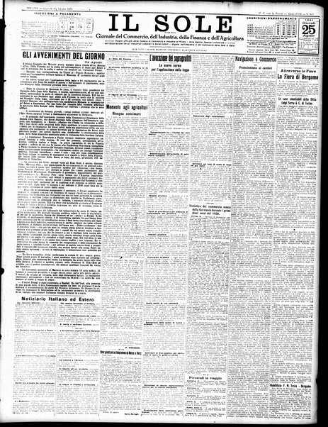 Il sole : giornale commerciale, agricolo, industriale... : organo ufficiale della Camera di commercio e industria di Milano ...