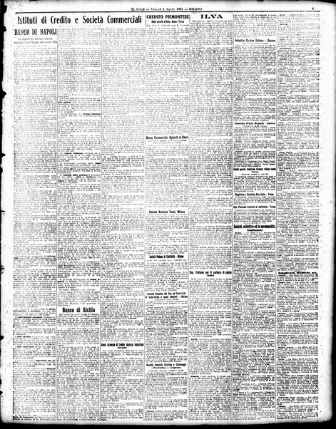 Il sole : giornale commerciale, agricolo, industriale... : organo ufficiale della Camera di commercio e industria di Milano ...