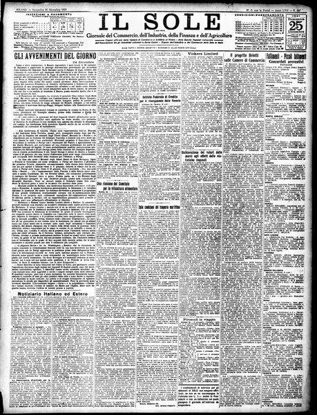 Il sole : giornale commerciale, agricolo, industriale... : organo ufficiale della Camera di commercio e industria di Milano ...
