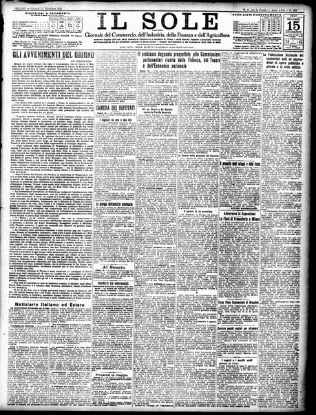 Il sole : giornale commerciale, agricolo, industriale... : organo ufficiale della Camera di commercio e industria di Milano ...