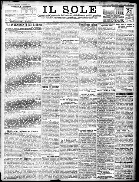 Il sole : giornale commerciale, agricolo, industriale... : organo ufficiale della Camera di commercio e industria di Milano ...