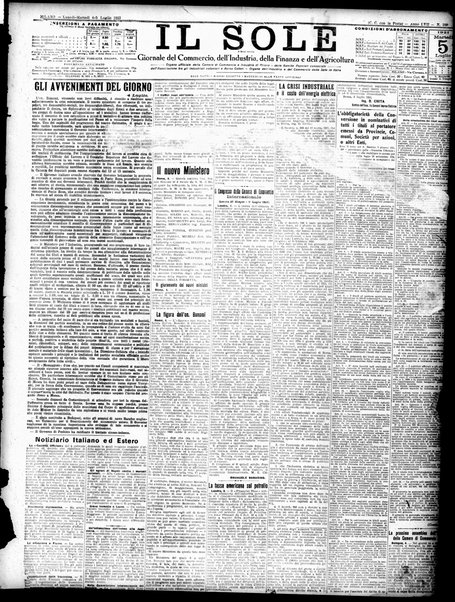 Il sole : giornale commerciale, agricolo, industriale... : organo ufficiale della Camera di commercio e industria di Milano ...