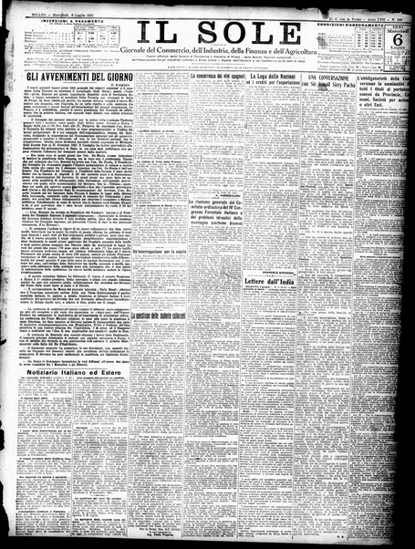 Il sole : giornale commerciale, agricolo, industriale... : organo ufficiale della Camera di commercio e industria di Milano ...