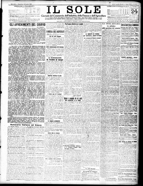 Il sole : giornale commerciale, agricolo, industriale... : organo ufficiale della Camera di commercio e industria di Milano ...