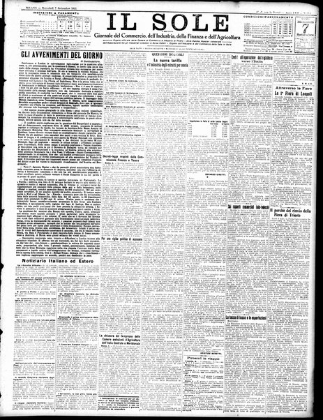 Il sole : giornale commerciale, agricolo, industriale... : organo ufficiale della Camera di commercio e industria di Milano ...