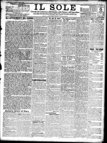 Il sole : giornale commerciale, agricolo, industriale... : organo ufficiale della Camera di commercio e industria di Milano ...